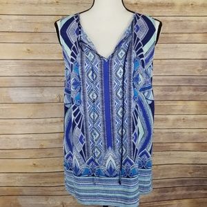Cynthia Rowley Sleeveless Printed Blouse Size Smal